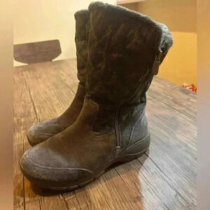 Lands' End All Weather Winter Quilted Side Zip Boots size 8D